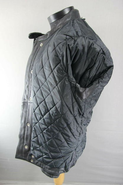CLASSIC JUMBO INTERNATIONAL BLACK LEATHER BIKER JACKET 40 INCH