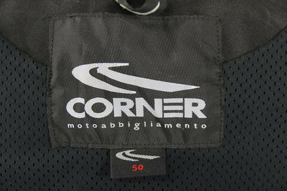 SUPERB CORNER BLACK, GREY & SILVER LEATHER BIKER JACKET 38 INCH