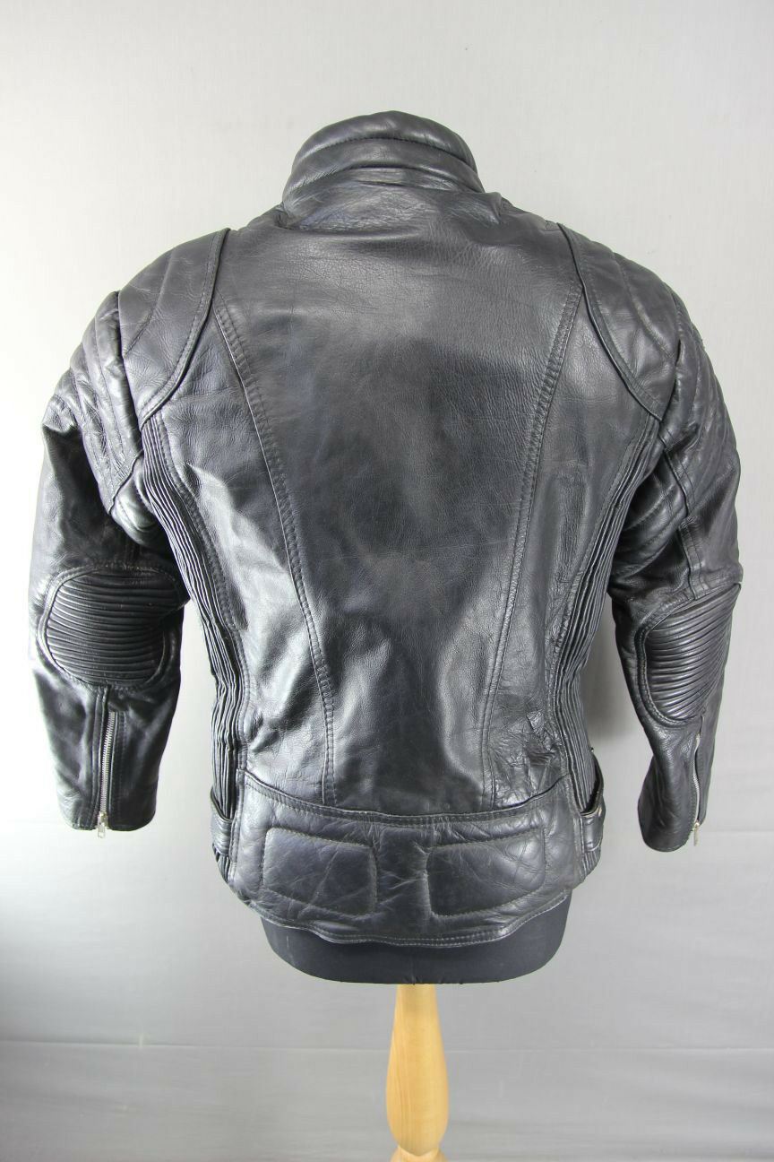 CLASSIC SHAKEEL INTERNATIONAL S.A.K. BLACK LEATHER BIKER JACKET 38 INCH