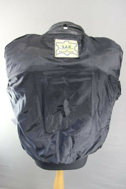 CLASSIC SHAKEEL INTERNATIONAL S.A.K. BLACK LEATHER BIKER JACKET 38 INCH