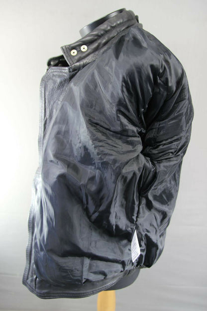 CLASSIC SHAKEEL INTERNATIONAL S.A.K. BLACK LEATHER BIKER JACKET 38 INCH