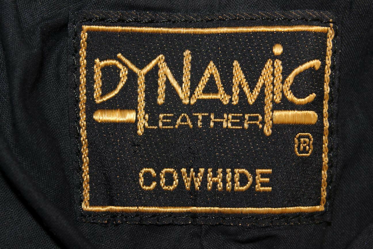 BLACK DYNAMIC LEATHERS COWHIDE BIKER TROUSERS SIZE 14 - WAIST 30"/INSIDE LEG 28"