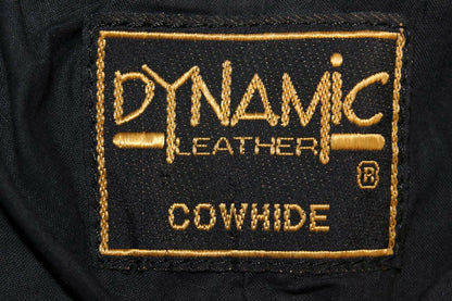 BLACK DYNAMIC LEATHERS COWHIDE BIKER TROUSERS SIZE 14 - WAIST 30"/INSIDE LEG 28"