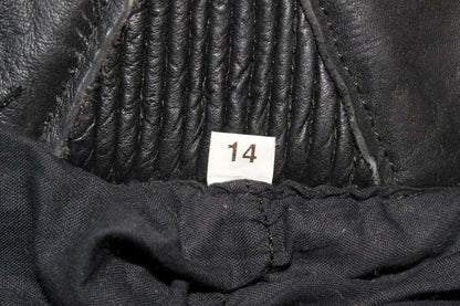 BLACK DYNAMIC LEATHERS COWHIDE BIKER TROUSERS SIZE 14 - WAIST 30"/INSIDE LEG 28"