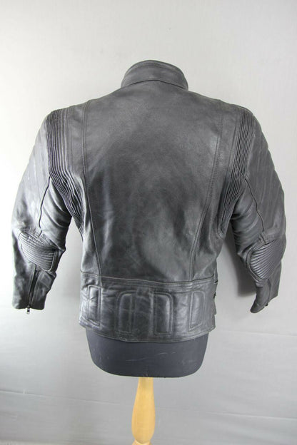 CLASSIC AARDWEAR BLACK LEATHER BIKER JACKET SIZE 10