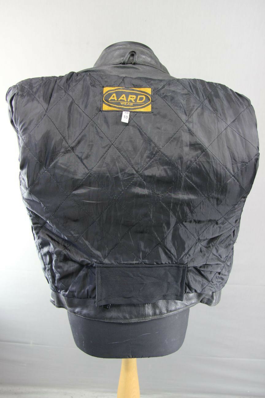 CLASSIC AARDWEAR BLACK LEATHER BIKER JACKET SIZE 10