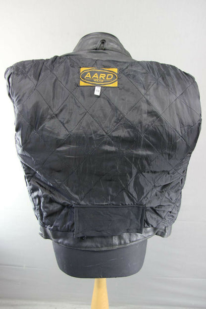 CLASSIC AARDWEAR BLACK LEATHER BIKER JACKET SIZE 10