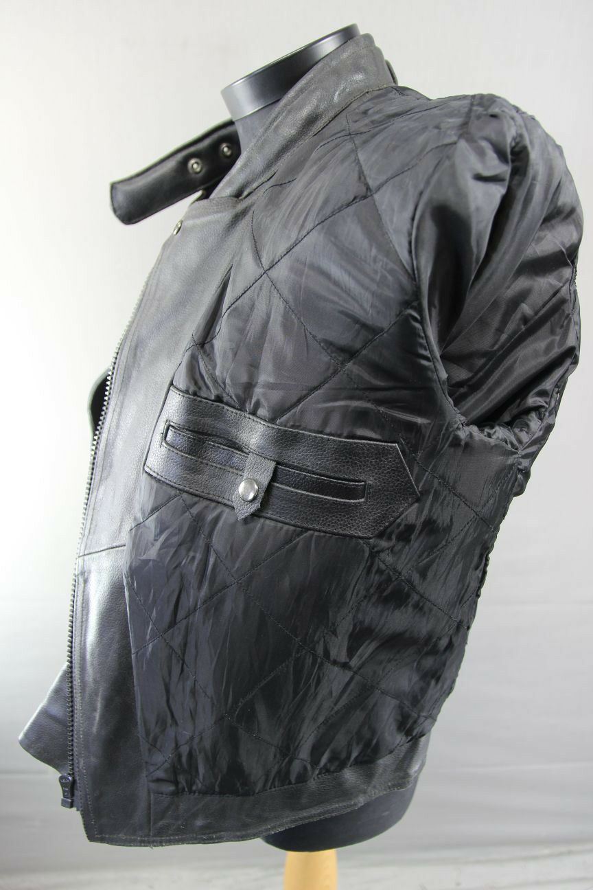 CLASSIC AARDWEAR BLACK LEATHER BIKER JACKET SIZE 10