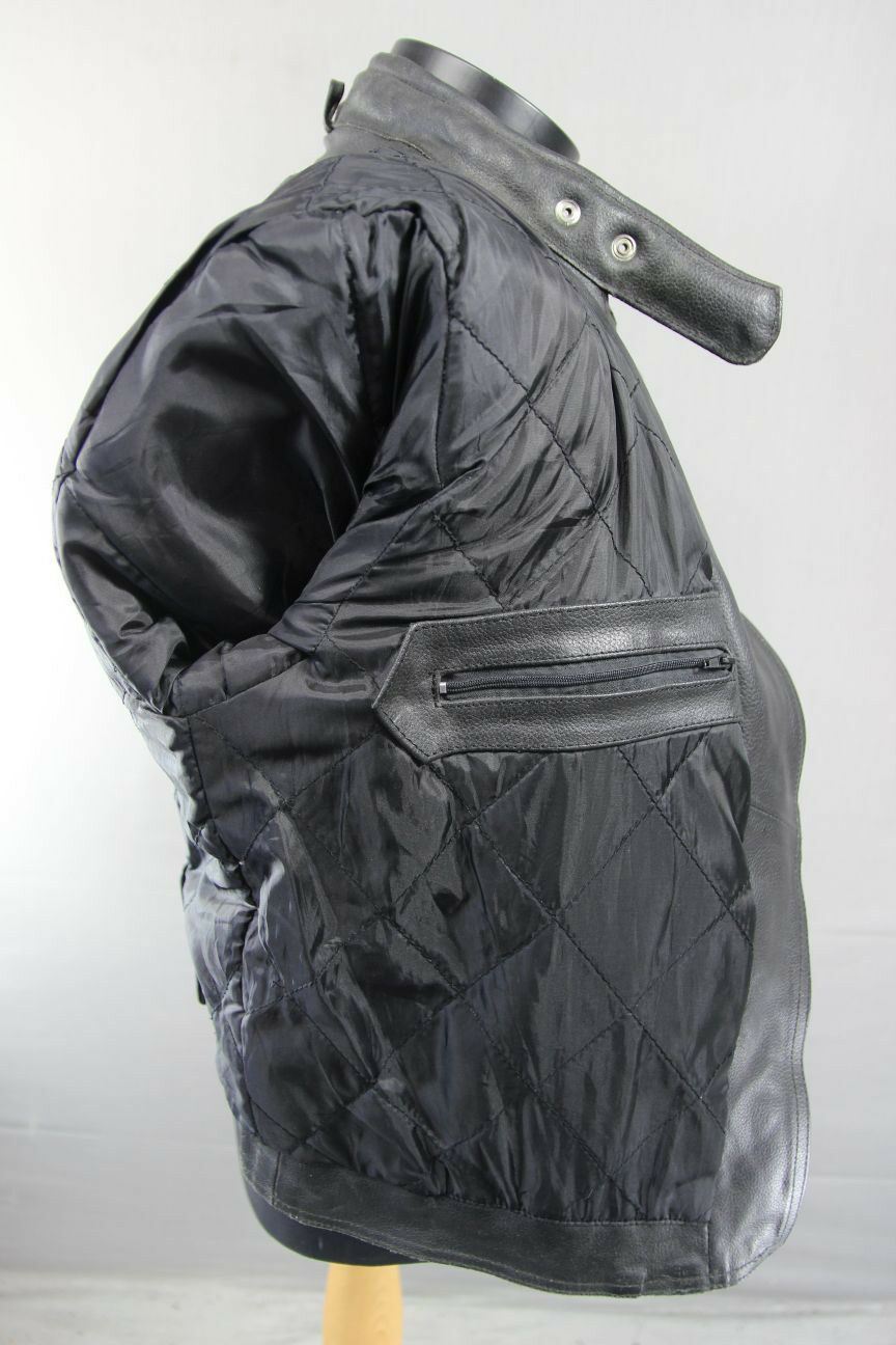 CLASSIC AARDWEAR BLACK LEATHER BIKER JACKET SIZE 10