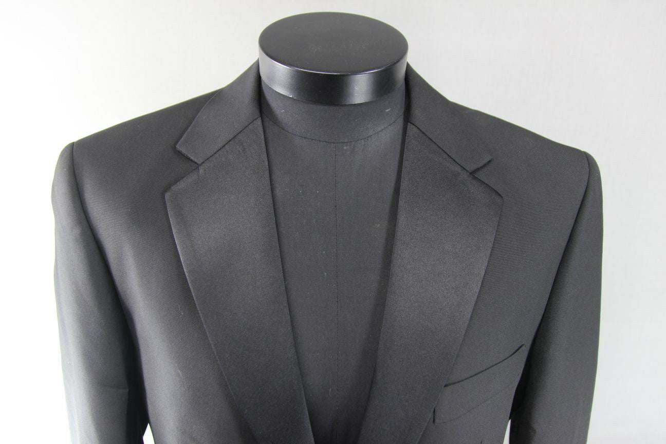 BNWT SCOTT & TAYLOR BLACK FORMAL TWO BUTTONED TUXEDO DINNER JACKET 42-44 INCH