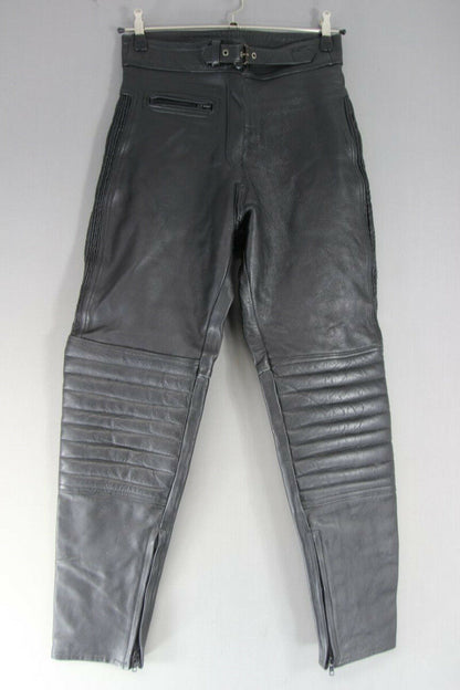 BLACK DYNAMIC LEATHERS BIKER TROUSERS SIZE 14 - WAIST 30 INCH/INSIDE LEG 30 INCH
