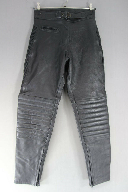 BLACK DYNAMIC LEATHERS BIKER TROUSERS SIZE 14 - WAIST 30 INCH/INSIDE LEG 30 INCH