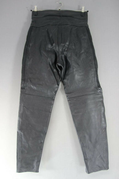 BLACK DYNAMIC LEATHERS BIKER TROUSERS SIZE 14 - WAIST 30 INCH/INSIDE LEG 30 INCH