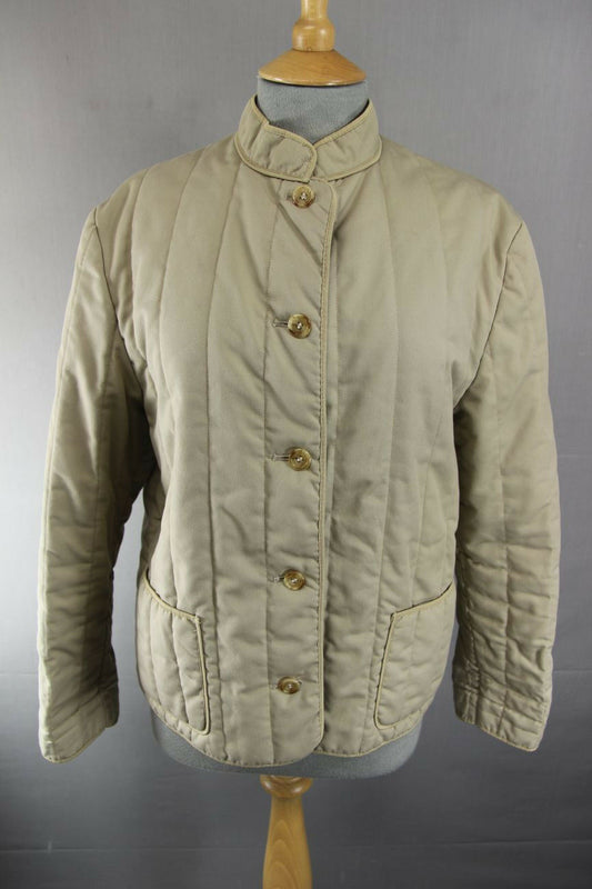 SUPERB AQUASCUTUM BRITISH MADE CLASSIC QUILTED BEIGE JACKET 36-38 INCH CHEST