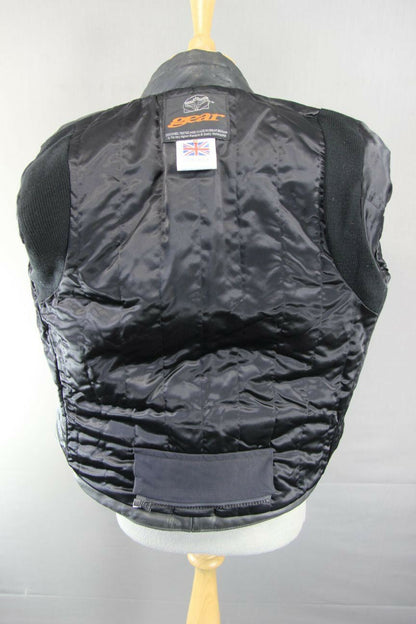 CLASSIC BRITISH MADE GEAR BLACK LEATHER BIKER JACKET SIZE 12