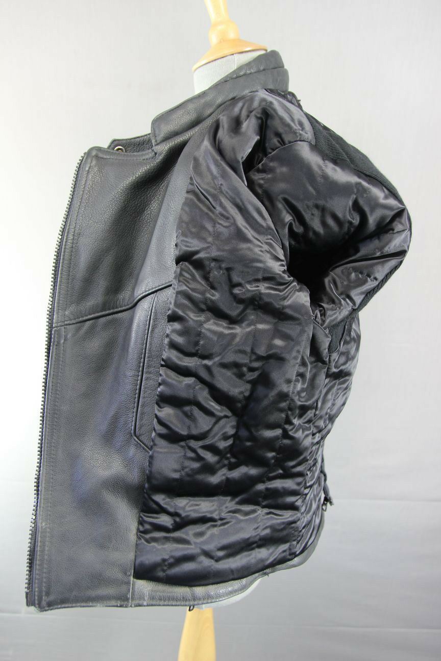 CLASSIC BRITISH MADE GEAR BLACK LEATHER BIKER JACKET SIZE 12