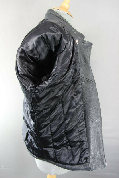 CLASSIC BRITISH MADE GEAR BLACK LEATHER BIKER JACKET SIZE 12