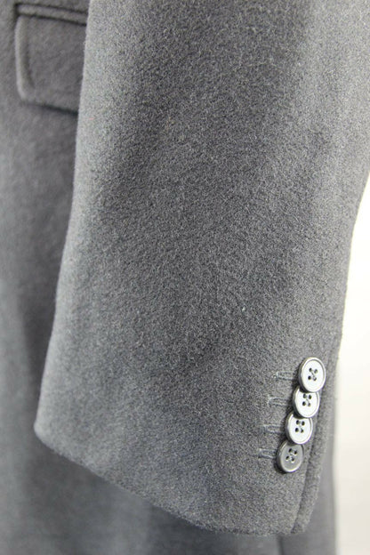 BRAND NEW WOOL RICH 3 POCKET VELVET COLLAR BLACK MELTON OVERCOAT 36-48" WAS £199