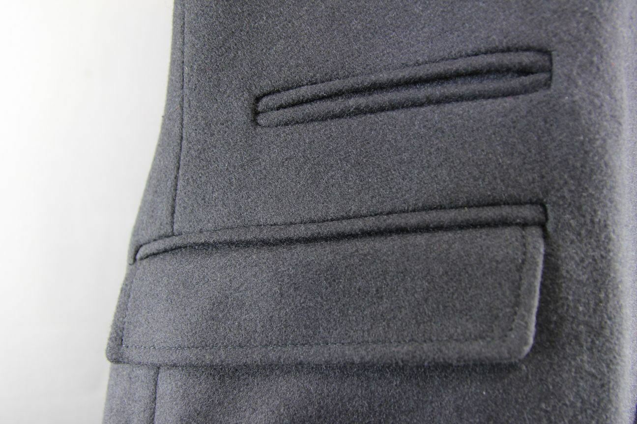 BRAND NEW WOOL RICH 3 POCKET VELVET COLLAR BLACK MELTON OVERCOAT 36-48" WAS £199