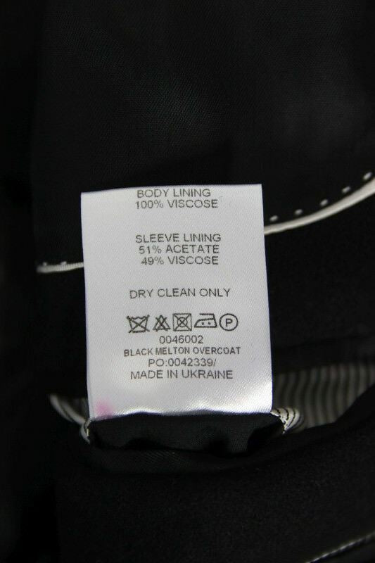 BRAND NEW WOOL RICH 3 POCKET VELVET COLLAR BLACK MELTON OVERCOAT 36-48" WAS £199