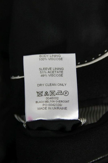 BRAND NEW WOOL RICH 3 POCKET VELVET COLLAR BLACK MELTON OVERCOAT 36-48" WAS £199