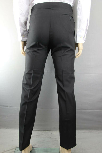 BRAND NEW BLACK FORMALWEAR SATIN STRIPE DINNER SUIT TROUSERS: WAIST 30 - 50 INCH