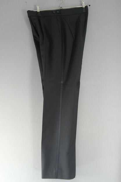 BRAND NEW BLACK FORMALWEAR SATIN STRIPE DINNER SUIT TROUSERS: WAIST 30 - 50 INCH
