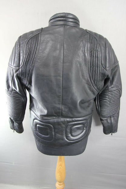 BLACK LEATHER CLASSIC SPORTEX A5 BIKER JACKET 40 INCH
