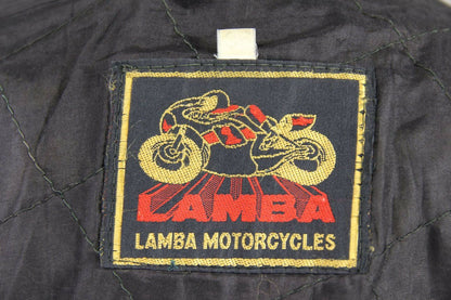 CLASSIC LAMBA BLACK LEATHER BIKER JACKET 36 INCH