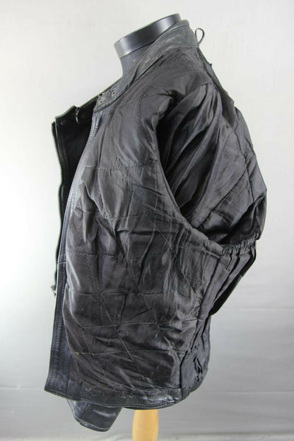 CLASSIC LAMBA BLACK LEATHER BIKER JACKET 36 INCH