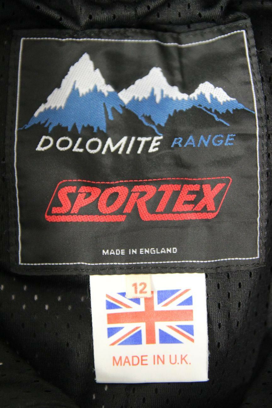 SPORTEX DOLOMITE BLACK LEATHER BIKER TROUSERS - SIZE 12:WAIST 26"/INSIDE LEG 27"