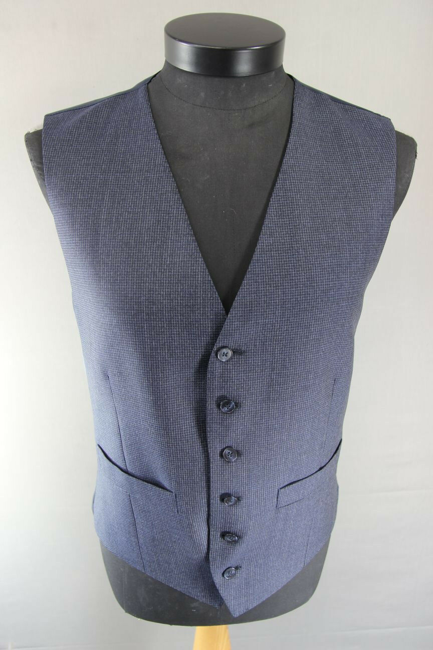 BRAND NEW GARETH SOUTHGATE ENGLAND STYLE BLUE WOOL RICH BLEND WAISTCOAT 42 INCH