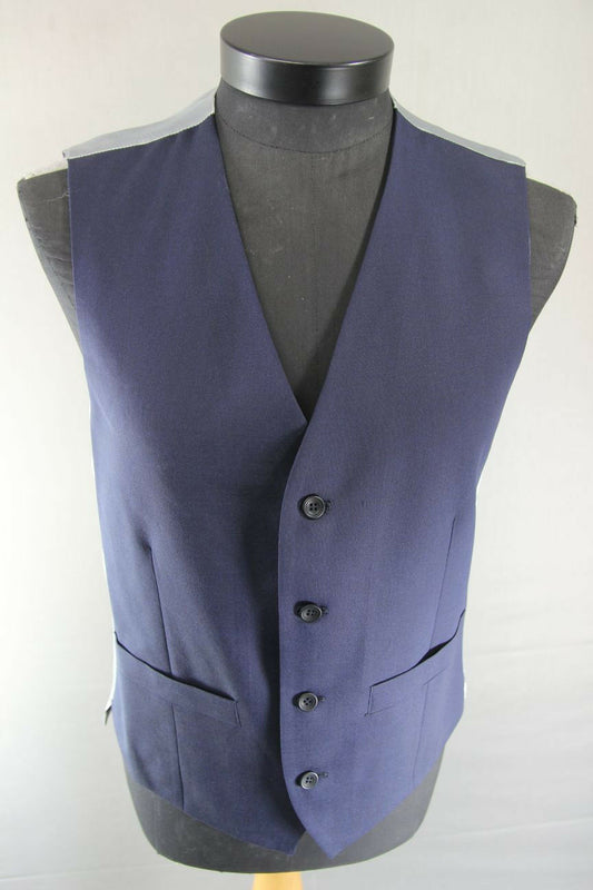BRAND NEW GARETH SOUTHGATE ENGLAND STYLE BLUE WOOL BLEND WAISTCOAT 38-42 INCH