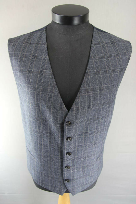 BRAND NEW GARETH SOUTHGATE ENGLAND STYLE CHECKED GREY WAISTCOAT 40-48 INCH