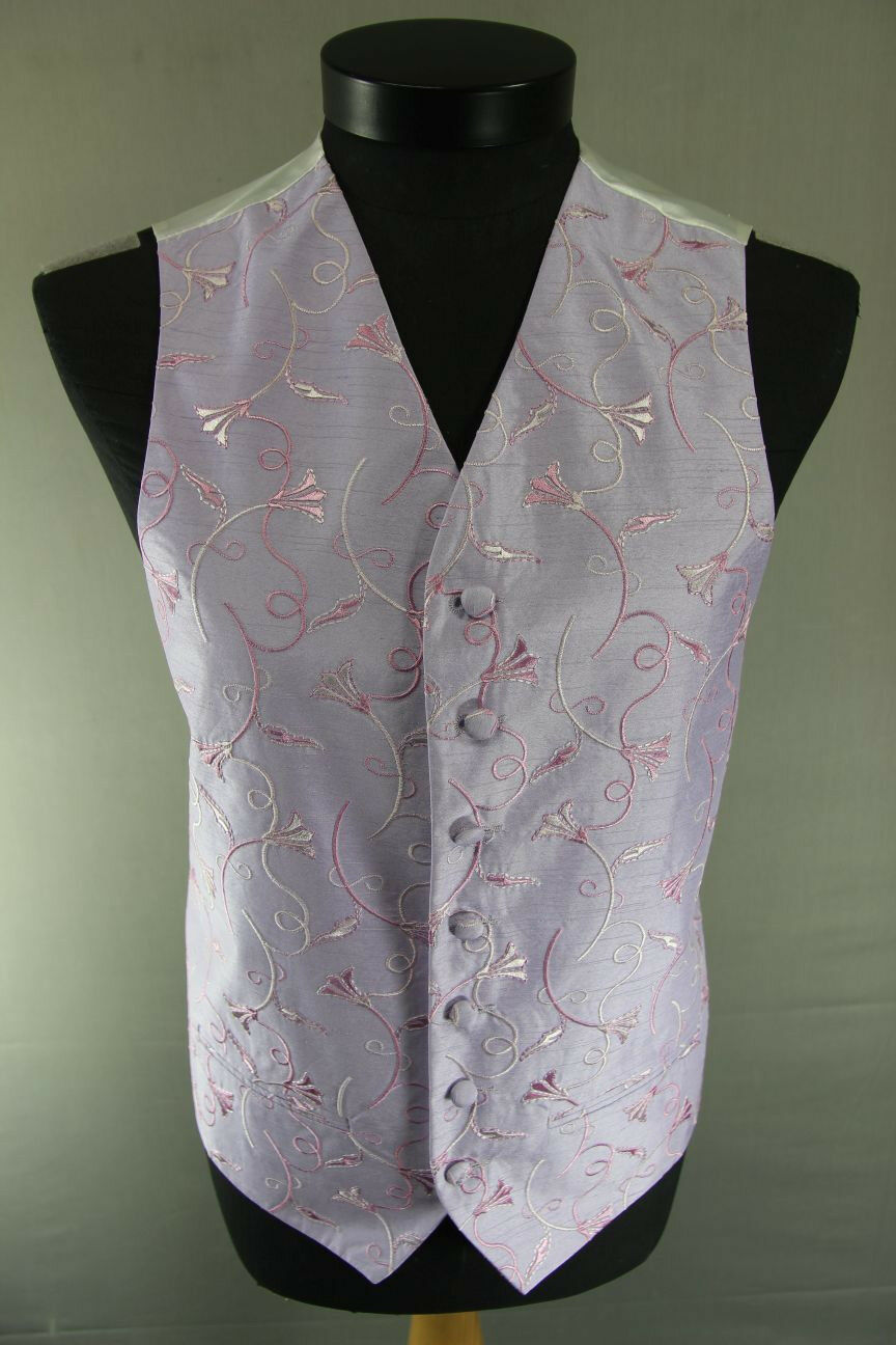 BRAND NEW PATTERNED LILAC WEDDING STYLE WAISTCOAT 38 INCH