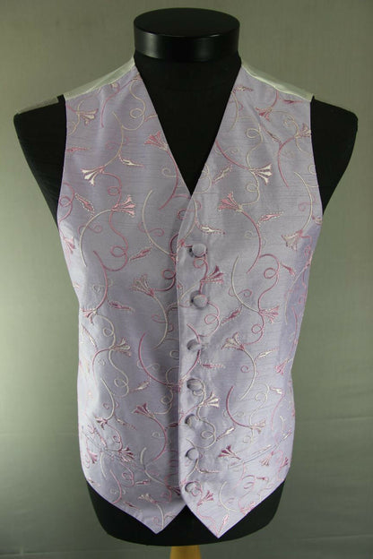 BRAND NEW PATTERNED LILAC WEDDING STYLE WAISTCOAT 38 INCH