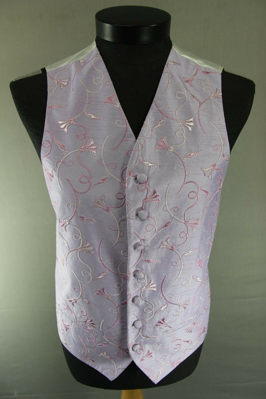BRAND NEW PATTERNED LILAC WEDDING STYLE WAISTCOAT 38 INCH