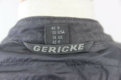 HEIN GERICKE BLACK LEATHER BIKER JACKET  WITH CE HIPROTEC PROTECTORS: SIZE 14