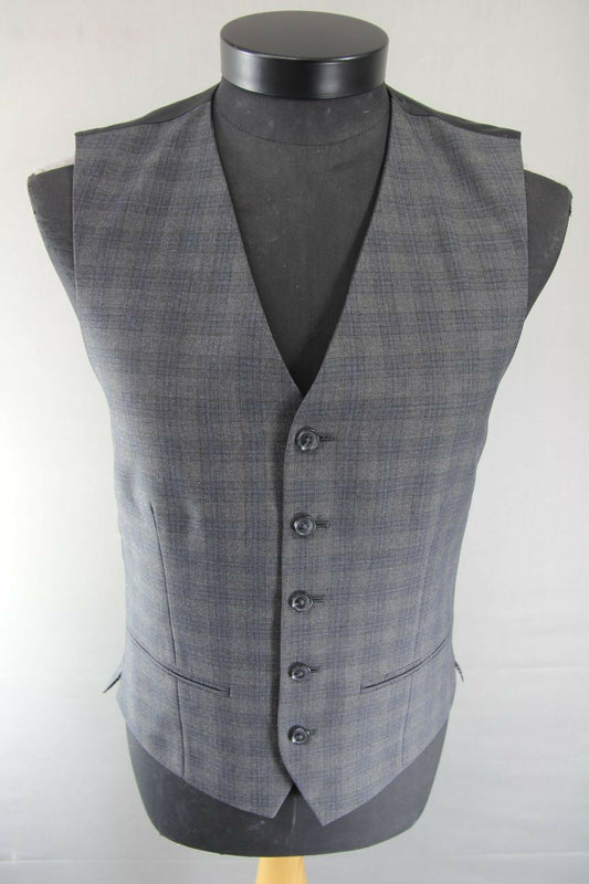 BRAND NEW GARETH SOUTHGATE ENGLAND STYLE CHECKED CHARCOAL WAISTCOAT 36 & 46 INCH