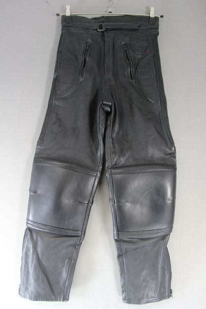 AKITO MERCURY PLUS BLACK LEATHER BIKER TROUSERS WAIST 28 INCH/INSIDE LEG 27 INCH