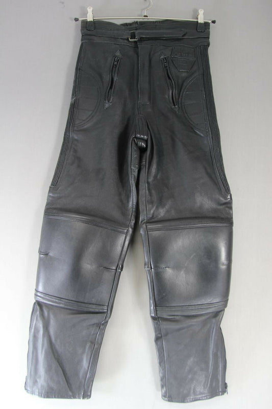 AKITO MERCURY PLUS BLACK LEATHER BIKER TROUSERS WAIST 28 INCH/INSIDE LEG 27 INCH