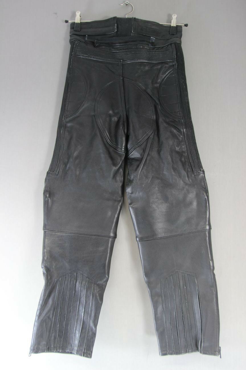 AKITO MERCURY PLUS BLACK LEATHER BIKER TROUSERS WAIST 28 INCH/INSIDE LEG 27 INCH