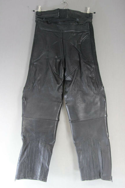 AKITO MERCURY PLUS BLACK LEATHER BIKER TROUSERS WAIST 28 INCH/INSIDE LEG 27 INCH