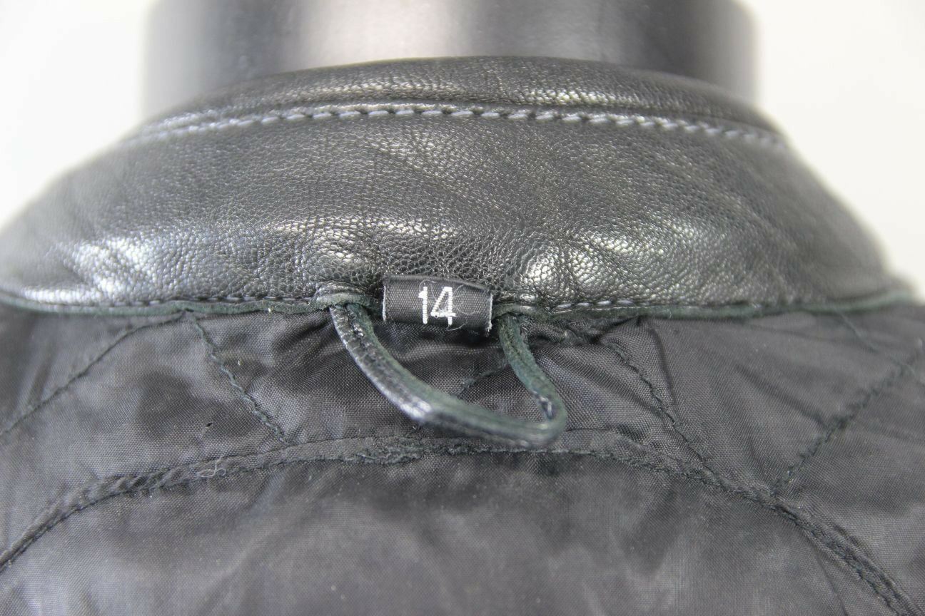 CLASSIC BIKO BLACK LEATHER BIKER JACKET: SIZE 14