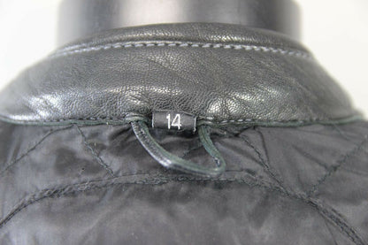 CLASSIC BIKO BLACK LEATHER BIKER JACKET: SIZE 14