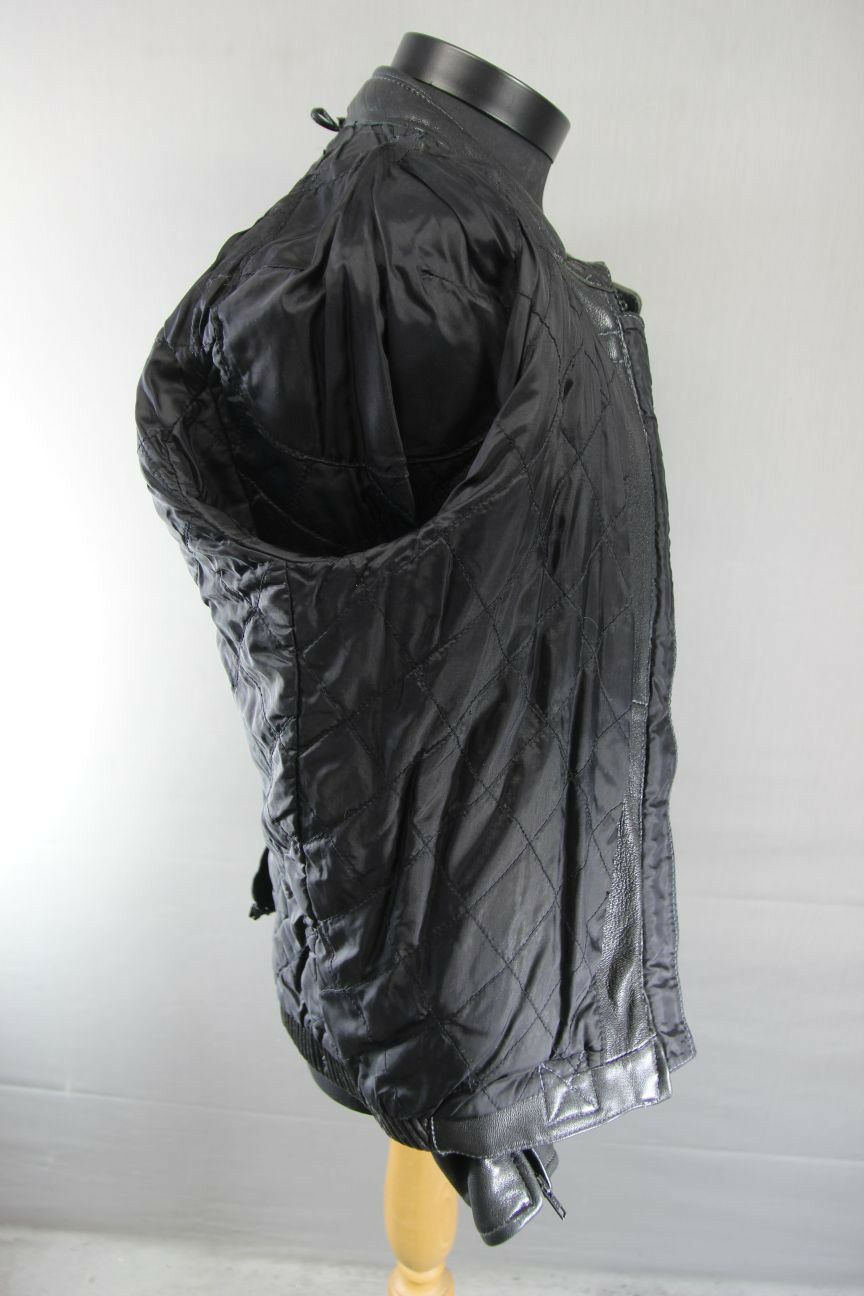 CLASSIC BIKO BLACK LEATHER BIKER JACKET: SIZE 14