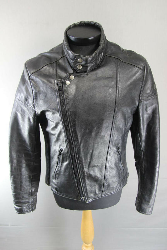 CLASSIC ATLAS BLACK LEATHER BIKER JACKET 38-40 INCH