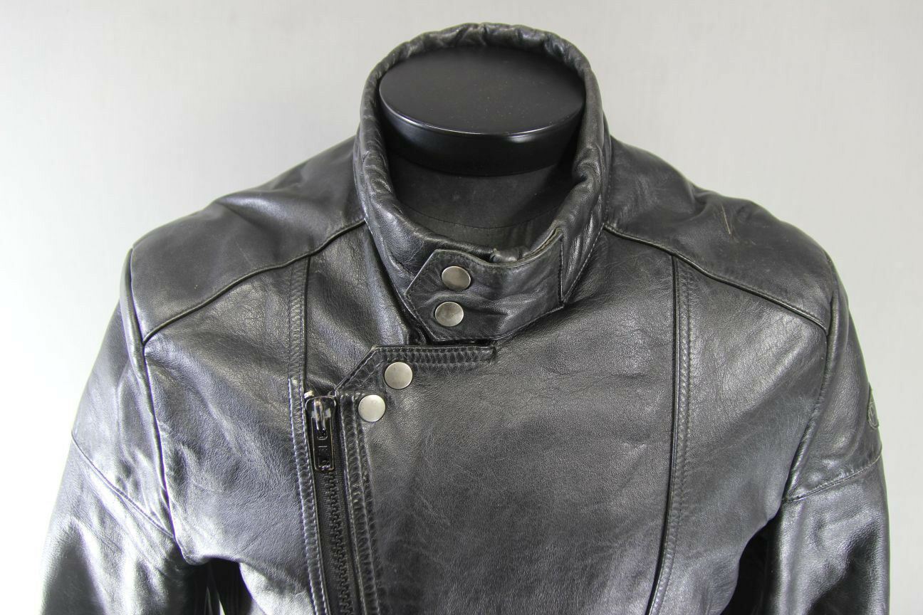 CLASSIC ATLAS BLACK LEATHER BIKER JACKET 38-40 INCH