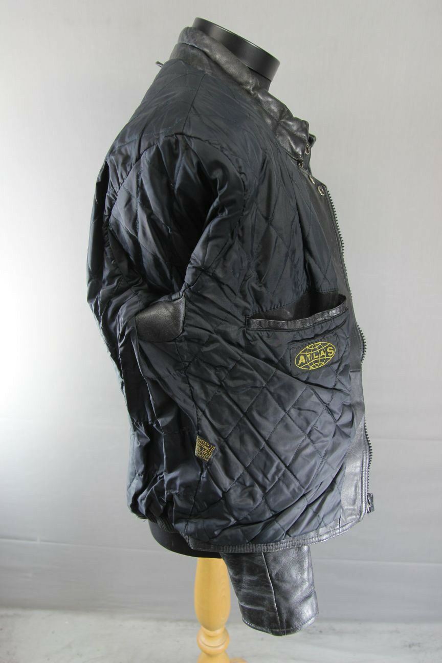 CLASSIC ATLAS BLACK LEATHER BIKER JACKET 38-40 INCH