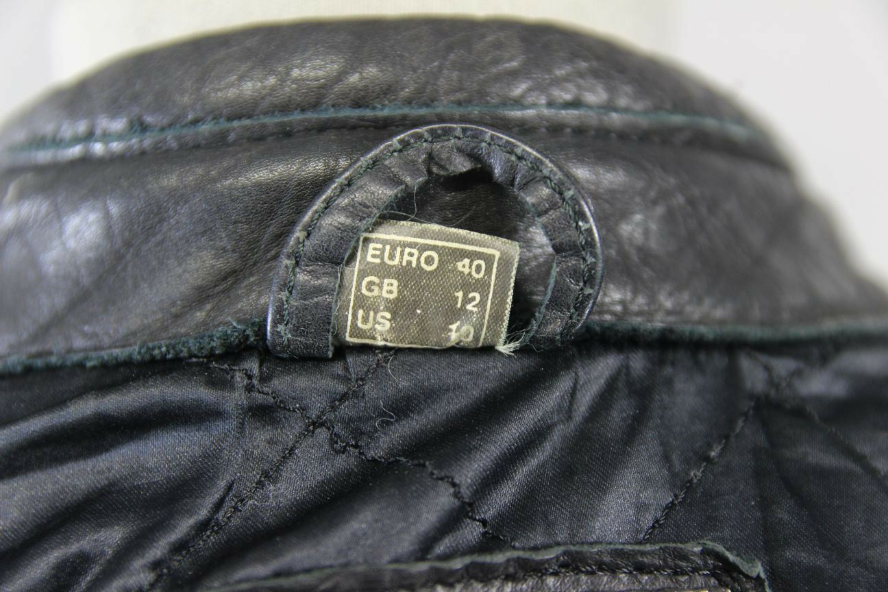 CLASSIC BRITISH DESIGNED & STYLED RHINO COWHIDE LEATHER BIKER JACKET: SIZE 12